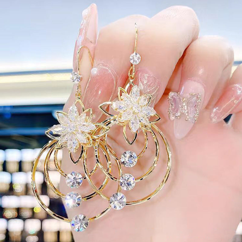 Amber Crystal Hoops
