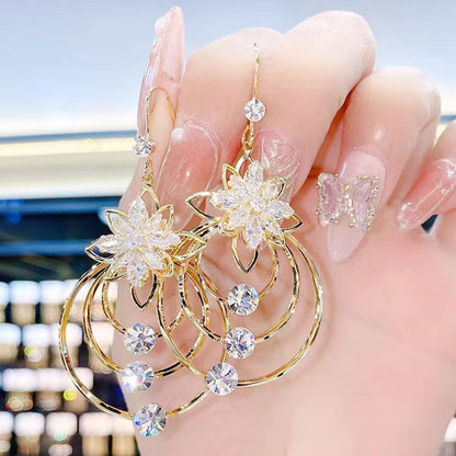Amber Crystal Hoops