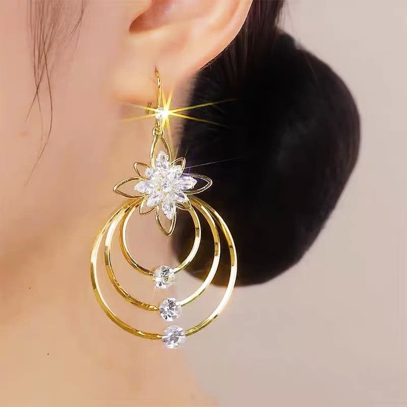 Amber Crystal Hoops