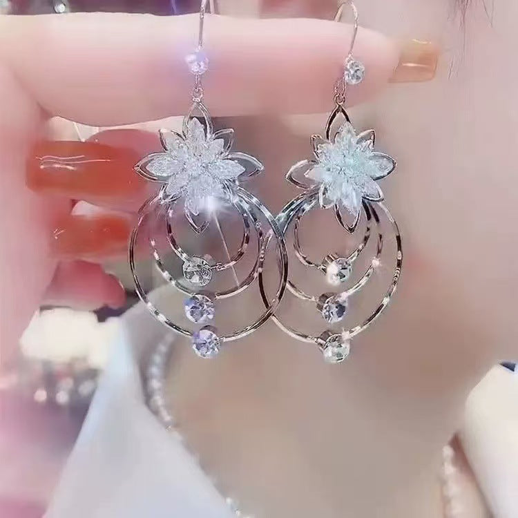 Amber Crystal Hoops