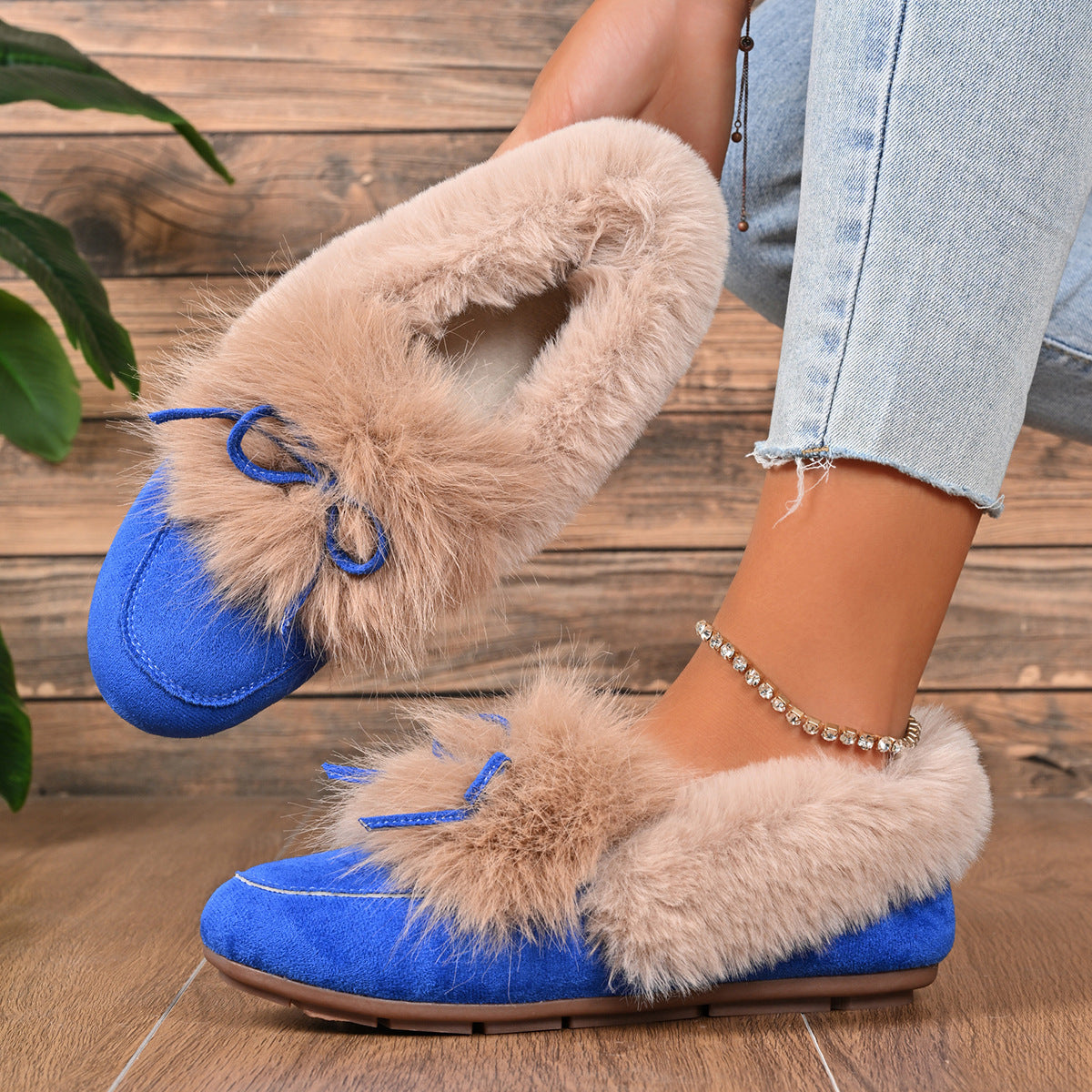 Felicia Fur-Lined Moccassins