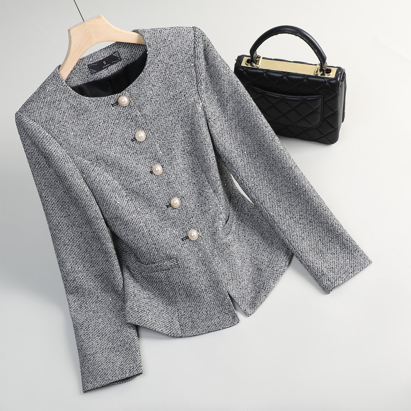 Valeria Pearl Button Blazer