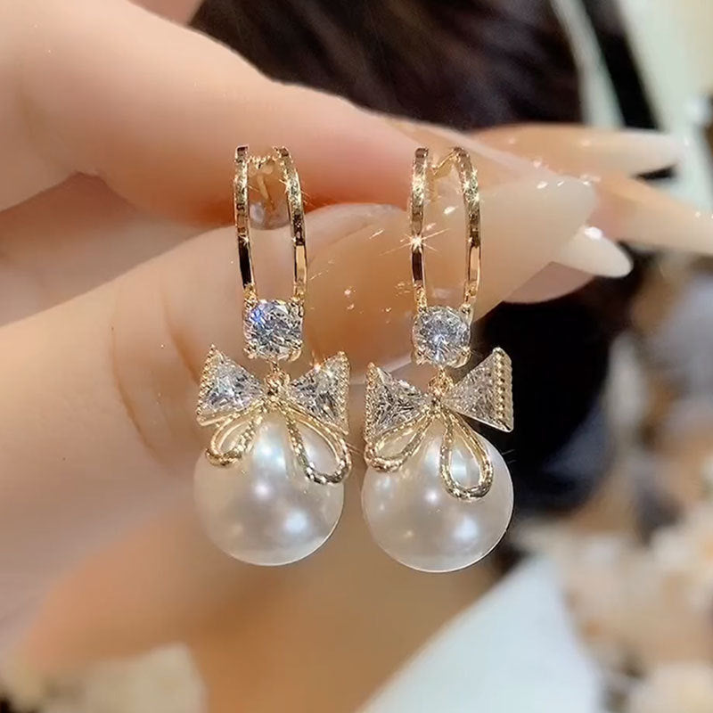 Belle Bow Drop Earrings