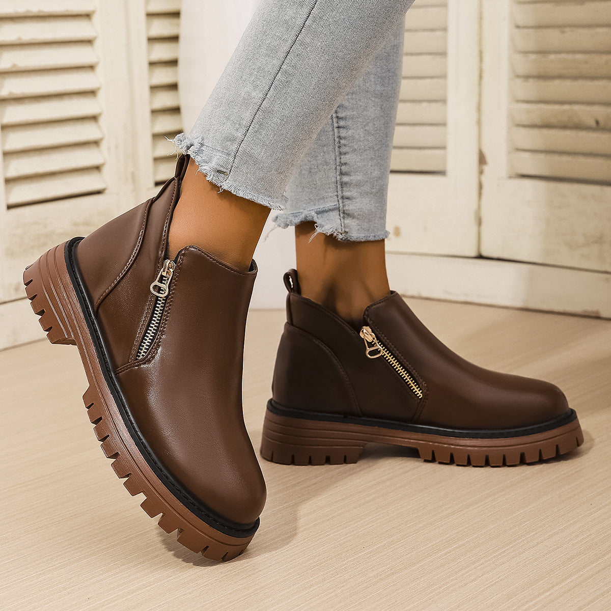 Harper Zip Ankle Boots