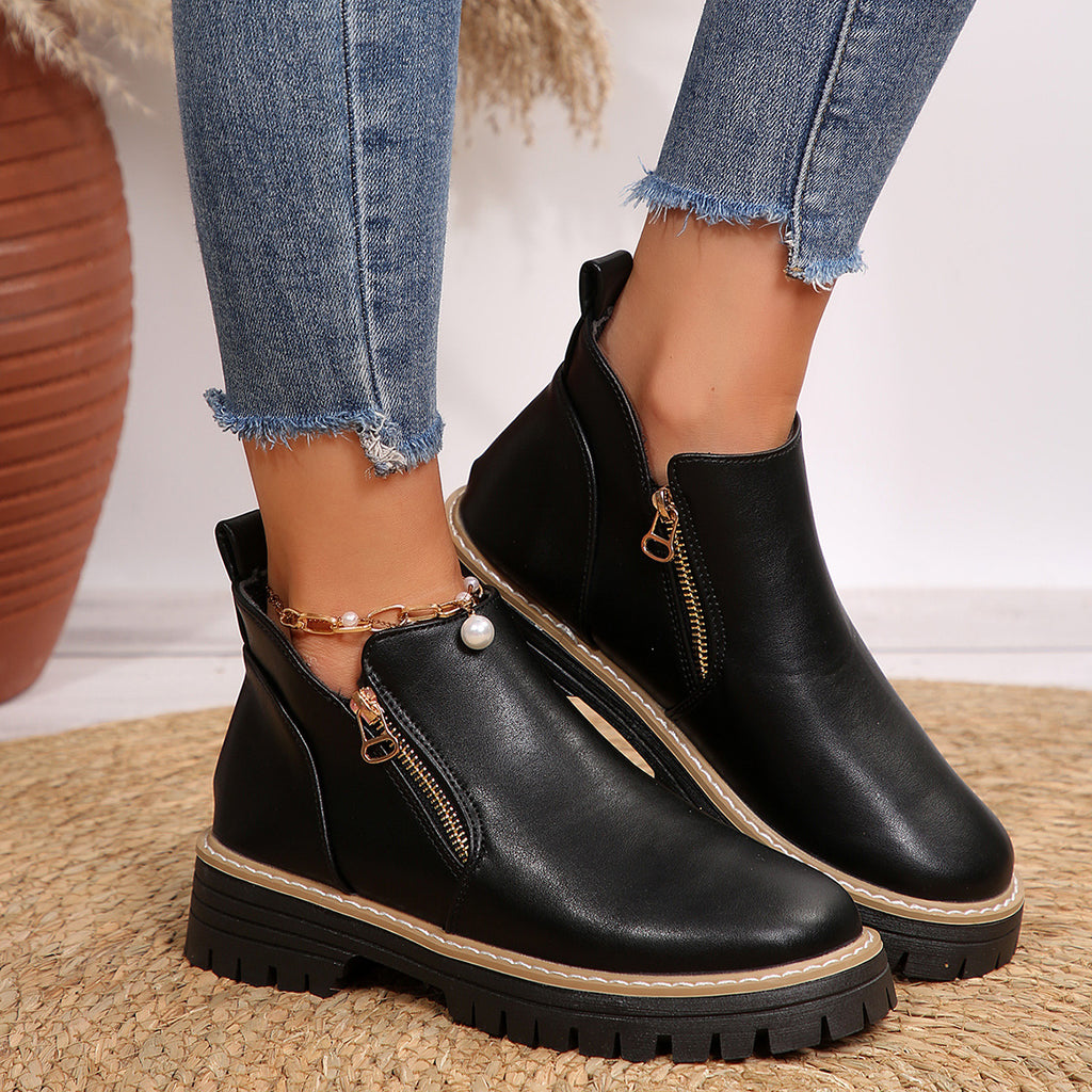 Harper Zip Ankle Boots