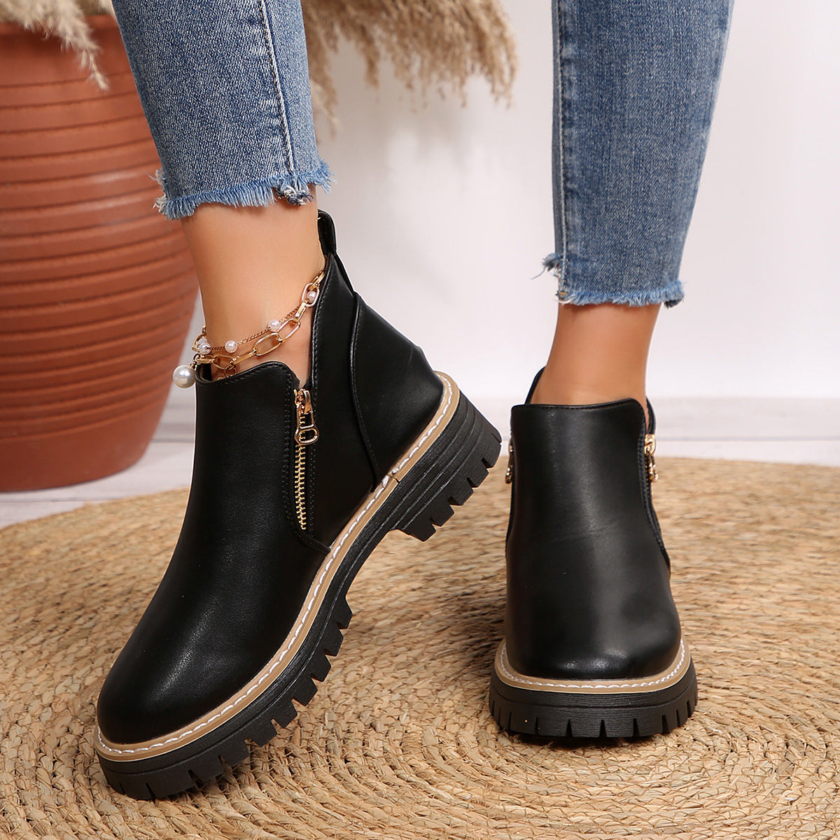 Harper Zip Ankle Boots