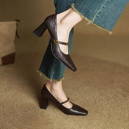 Emily Genuine Leather Heels
