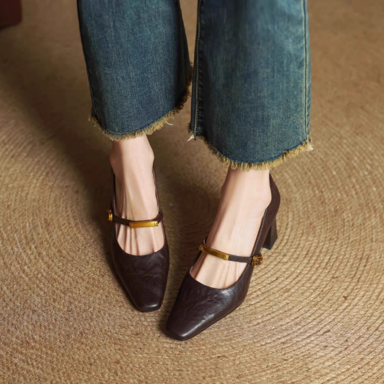 Emily Genuine Leather Heels