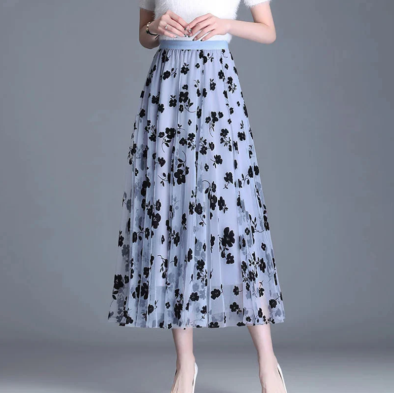 Olivia Bloom Sheer Skirt