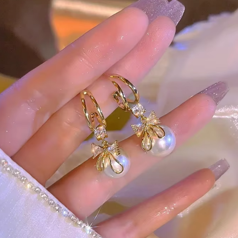 Belle Bow Drop Earrings