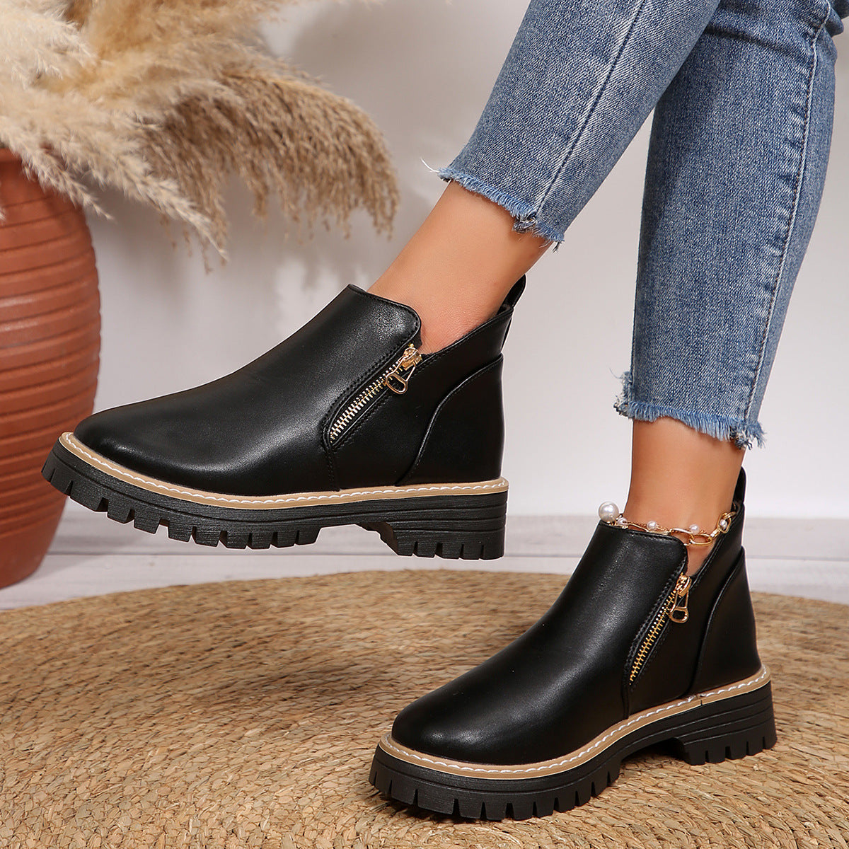 Harper Zip Ankle Boots