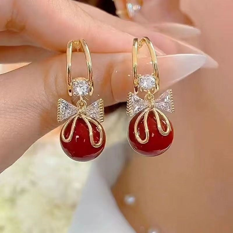 Belle Bow Drop Earrings